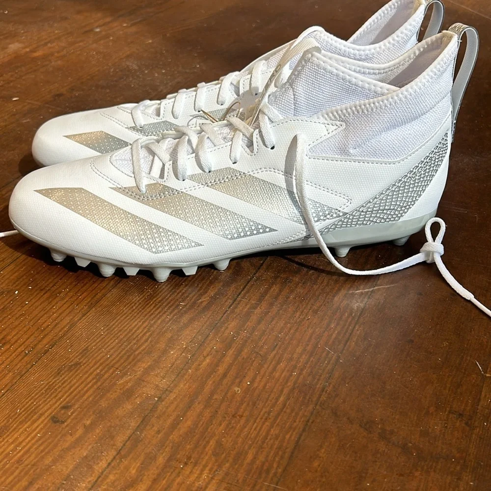 Adidas White Football Cleats High-Top Design